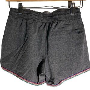 Athleta Girl running Shorts Gray With Ribbon Stitched Trim Size 12 Youth.